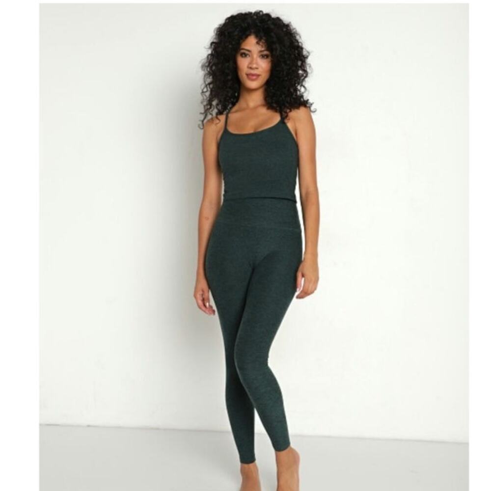 Beyond Yoga Spacedye Midi High Waisted Legging in Forest Green-Pine Size: XS